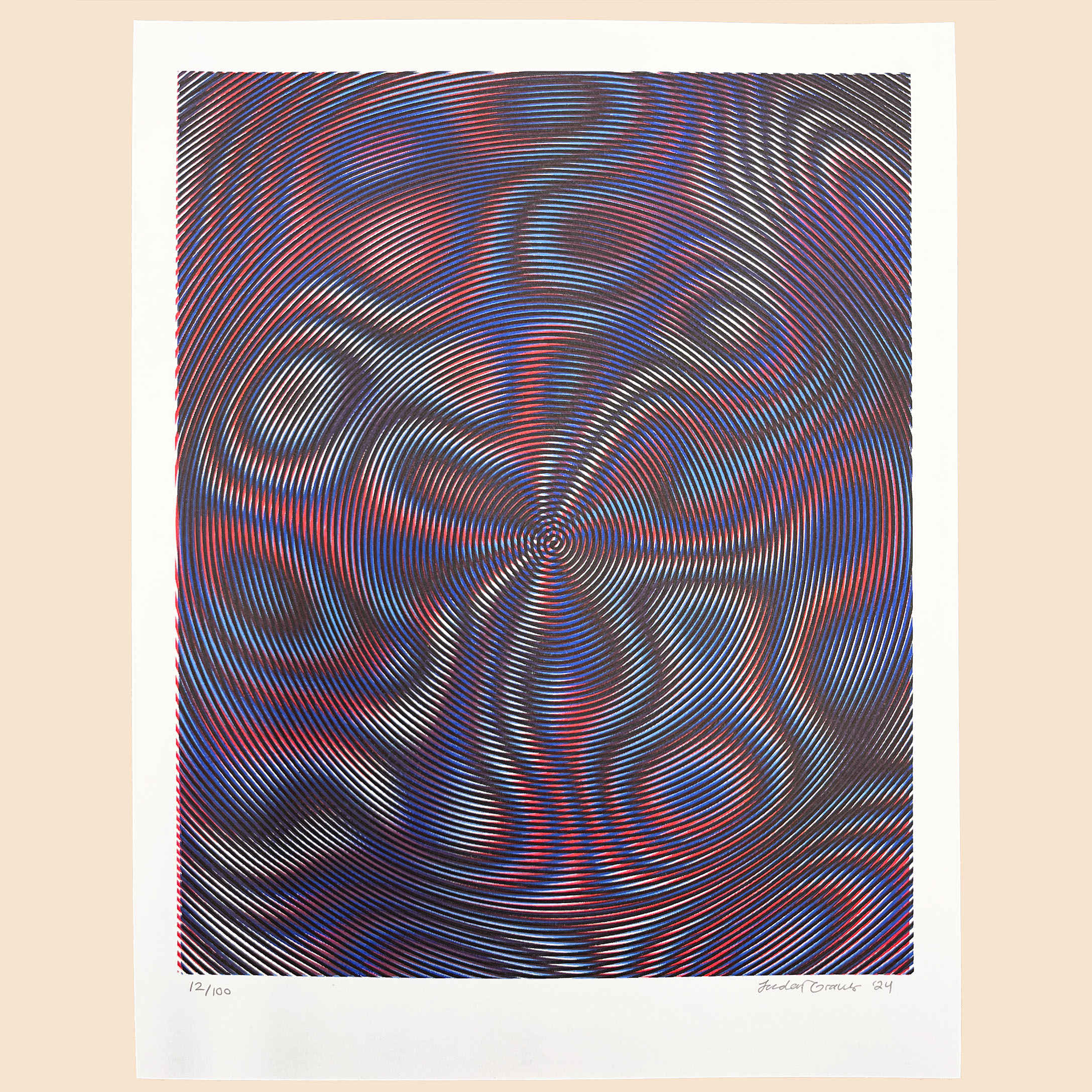 Moire Spiral I Riso